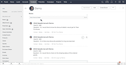 Storia attività supporto clienti